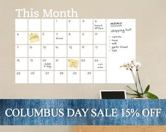 vinyl erase calendar dry memo decal