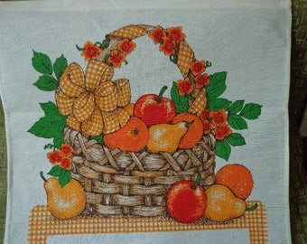 Vintage 1986 Calendar Tea Towel, B & D , Basket and Fruit Theme