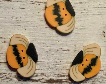 SALE Bumble Bee Buttons, "Small Country Bees" Handmade Buttons by JABC, Set of 3 Buttons, Sewing, Cross Stitch, Embellishments