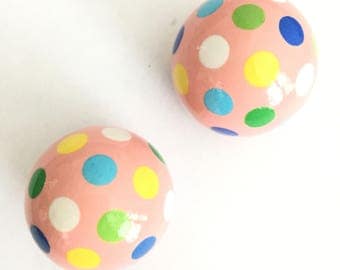 Multi Color Polka Dots Cabinet Knobs Set of Two 1.5 in. Drawer Pulls