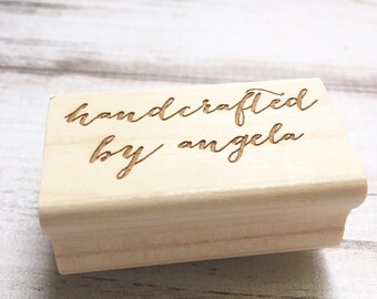 Handcrafted by Stamp - Handmade By Your Name - Personalized Custom Stamp
