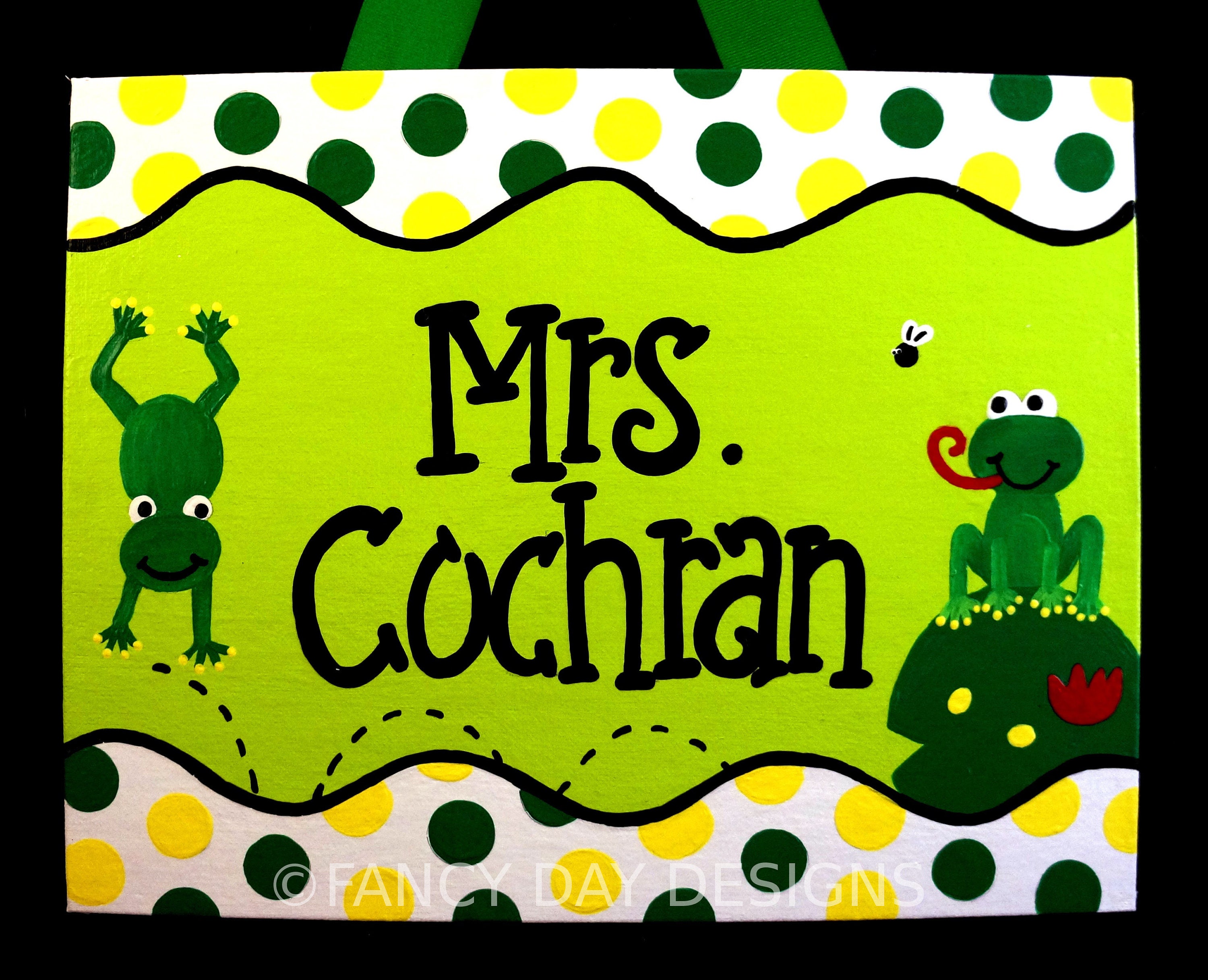 Frog Themed Teacher Door Sign Toad Themed Door Hanger Frog