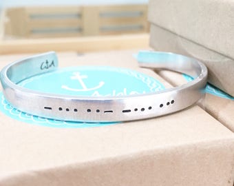 Morse Code Jewelry, Morse Code Bracelet, Custom Jewelry, Custom Bracelet, Code Bracelet, Personalized Gifts, Custom Dates,