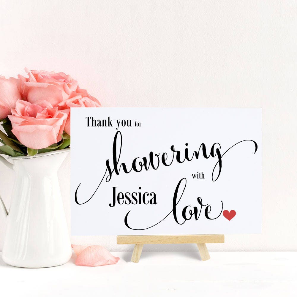 Thank You for Showering With Love Bridal Shower Decor Baby
