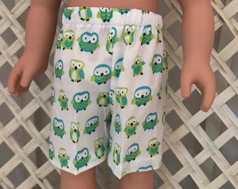 Pajama shorts for American Girl Boy Doll or 18 Inch Doll