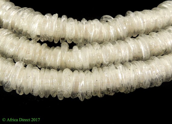 Italian Trade Beads Clear Glass Rings Africa 38 Inch 117309