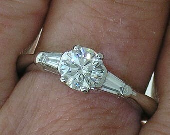 TIFFANY DIAMOND RING~Tiffany and Co. Diamond Engagement Ring .75ct, Circa 1950