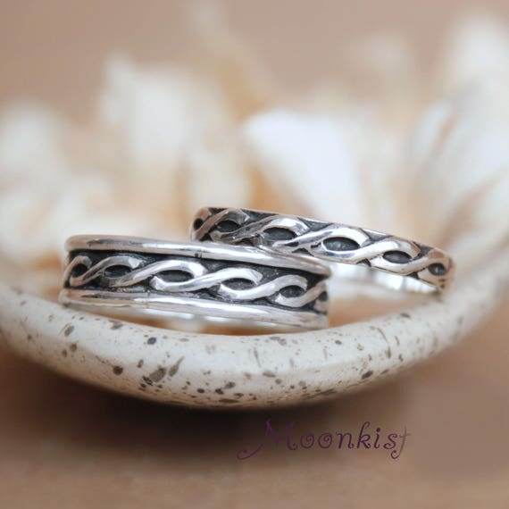 His And Her Celtic Bridal Band Set Sterling Silver Wedding   Il 570xN.1327168763 Sg4a 