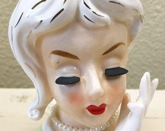 Vintage Lady Head Vase