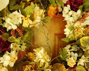 RESERVED FOR stoffgittebri57 Fall Wreath , Autumn Wreath ,Thanksgiving Wreath , Fall Door Wreath , Wreath , Outdoor Wreath , Country Wreath