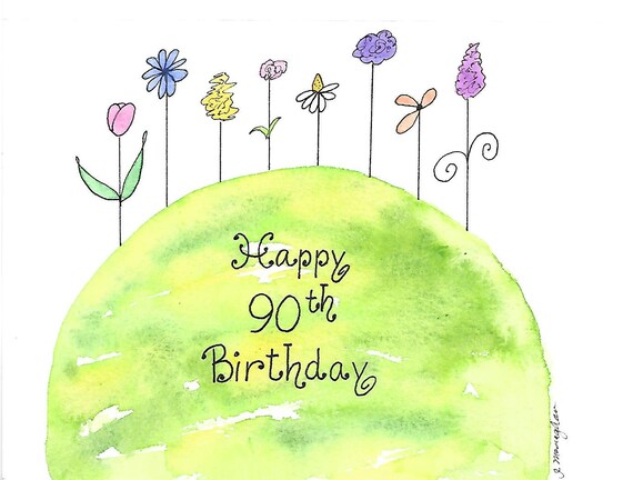 90th Birthday Card PERSONALIZED FOR FREE With a Name on the