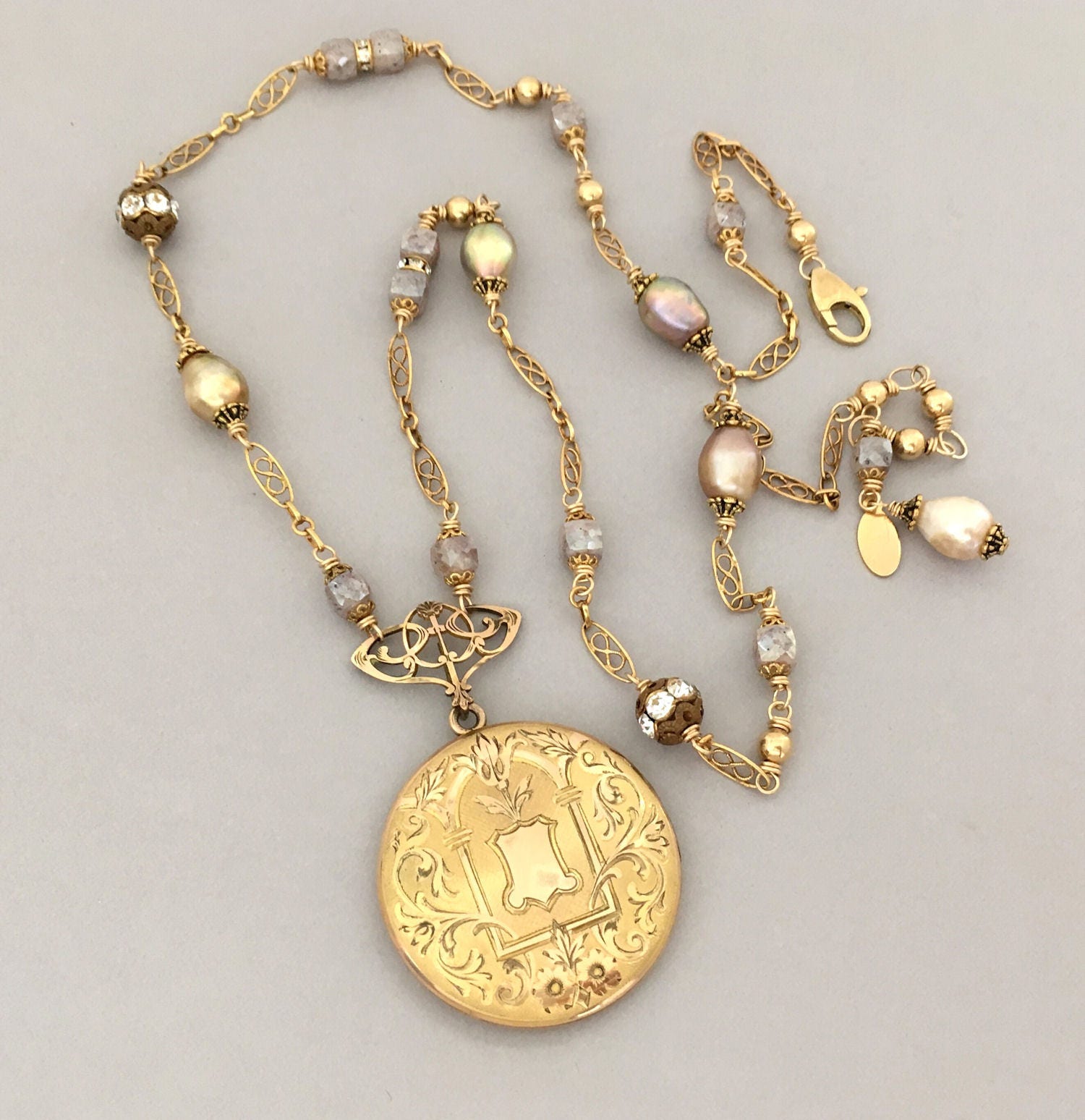 Antique Locket Necklace Handmade Unique Keepsake Locket