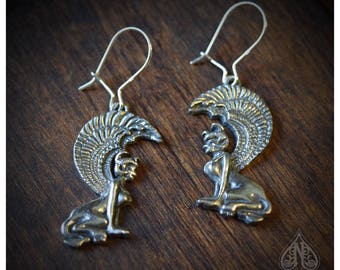 Sterling Silver earrings Neverending Story Southern Oracle Sphinx Gates