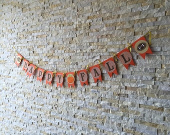 Happy Fall Banner, Fall Banner, Happy Fall Sign, Thanksgiving Decoration, Autumn Decor, Fall Football Banner