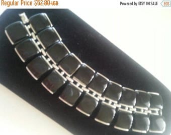 Now On Sale Vintage Chunky Wide Black Lucite Bracelet 1950's 1960's Collectible Retro Rockabilly Vintage Jewelry
