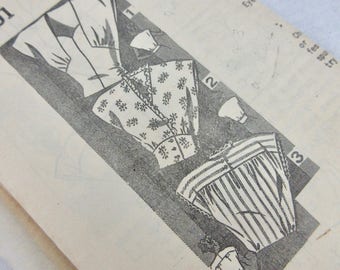 Vintage 1940s Blouse Sewing Pattern, Mail Order, 34" Bust