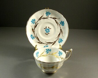 Royal Chelsea Handpainted English Bone China Cup and Saucer