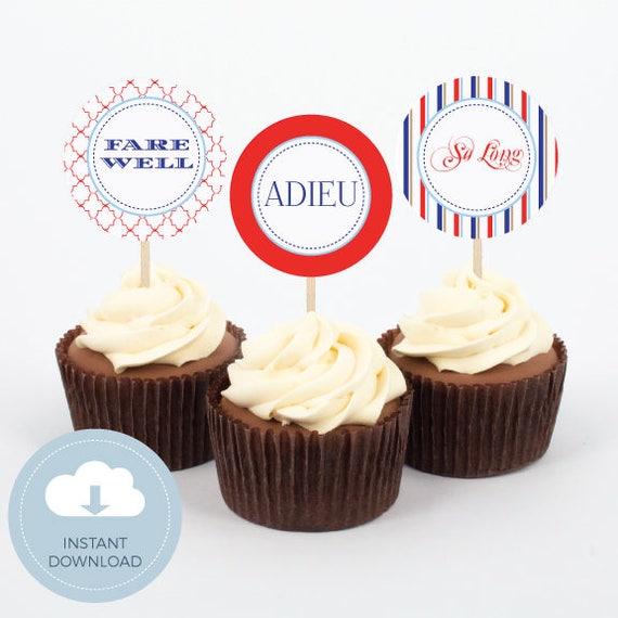 Farewell Party (Going Away Party or Moving Party)- INSTANT DOWNLOAD-Printable Digital Party Circles or Cupcake Toppers Il_570xn
