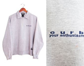 vintage sweatshirt / Curb Your Enthusiasm / Larry David / Curb Your Enthusiasm HBO half zip sweatshirt Large