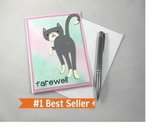 Farewell Card, Cat Butt Card, Goodbye Card, Paper Handmade Card, Cat Card, Funny Goodbye Card, Farewell Gift, Best Selling Items