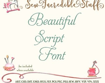 Beautiful Aphrodite Script Machine Embroidery Font