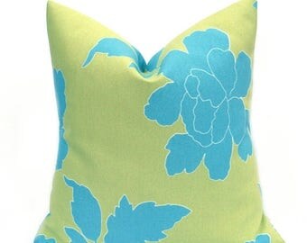 15% Off Sale Outdoor Pillows, Outdoor Pillow Cover, Euro Pillow, Outdoor Euro Pillow, Blue Pillow, Green Pillow, Outdoor Decor, Patio Decor,
