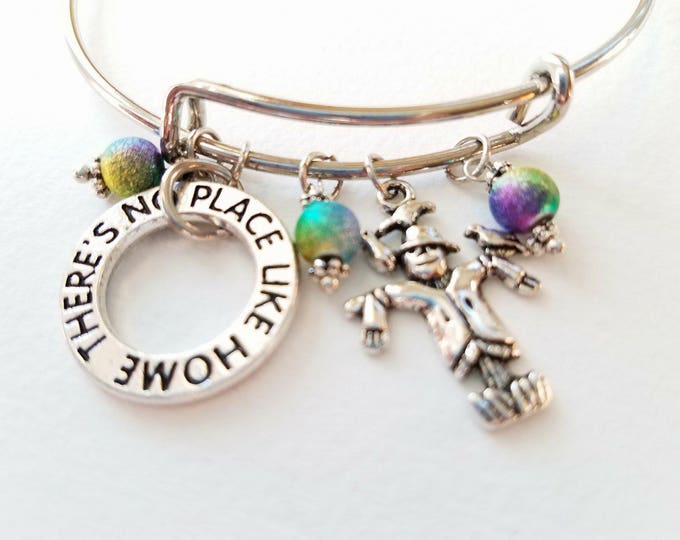 Wizard of Oz Charm Bangle Bracelet Set 3 Stacking Bangle Bracelets Dorothy Toto Lion Tin man Scarecrow Wizard of Oz Gift for girl #18-1L