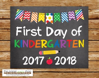 First Day of Kindergarten Sign | Chalkboard Sign | First Day of School Sign | School Printable | First Day of Kindergarten | Kindergarten