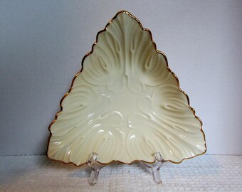 Lenox Candy Dish, Triangle Nut Bowl, Lenox Fine China, Made in USA, 14K Trim ~ BreezyJunction.etsy.com