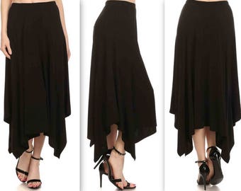 2912302 Black Ringlet Leather Look Skirt