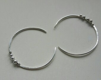 Threader hoop earrings with bubble detail