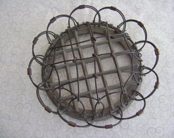 Vintage Flower Frog Wire and Metal Holder