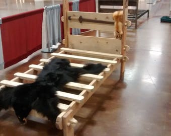 Twin hand made wood Viking bed
