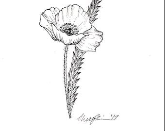 California Poppy Tattoo