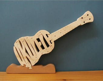 Collector's Ukulele Puzzle Cut On Scroll Saw