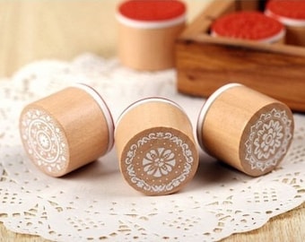 Pattern srapbooking lace wooden rubber stamp
