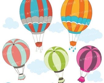 80% OFF SALE hot air balloon clipart commercial use, vector graphics, digital - CL543