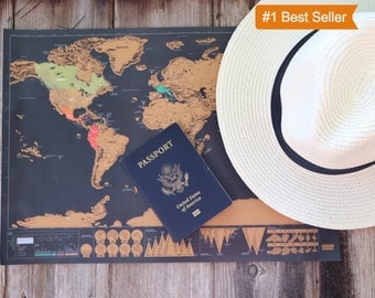 Scratch off world map