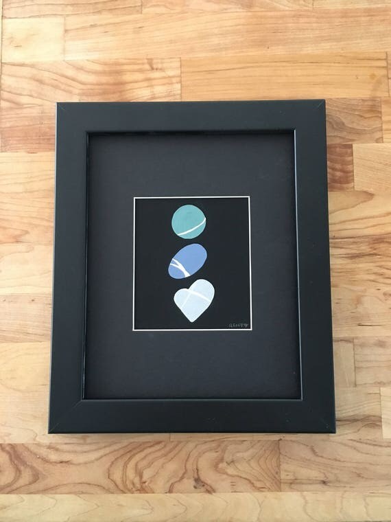 Lucky Rocks Original Watercolor Painting On Black Medium