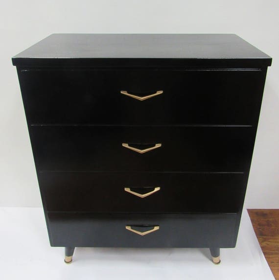 Vintage black dresser mid century modern