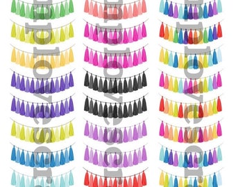 Weekend Sale 36 Bold Tassel Banners for EC Life Planenr, Happy Planner, or Scrapbooking