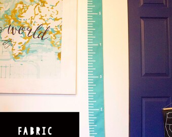 Teal/ Turquoise Fabric Growth Chart - Wall Ruler - Fabric Wall Ruler