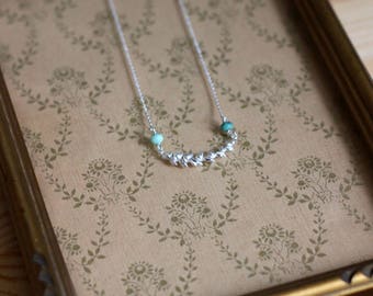 RAYAL 925 sterling silver necklace, leaf
