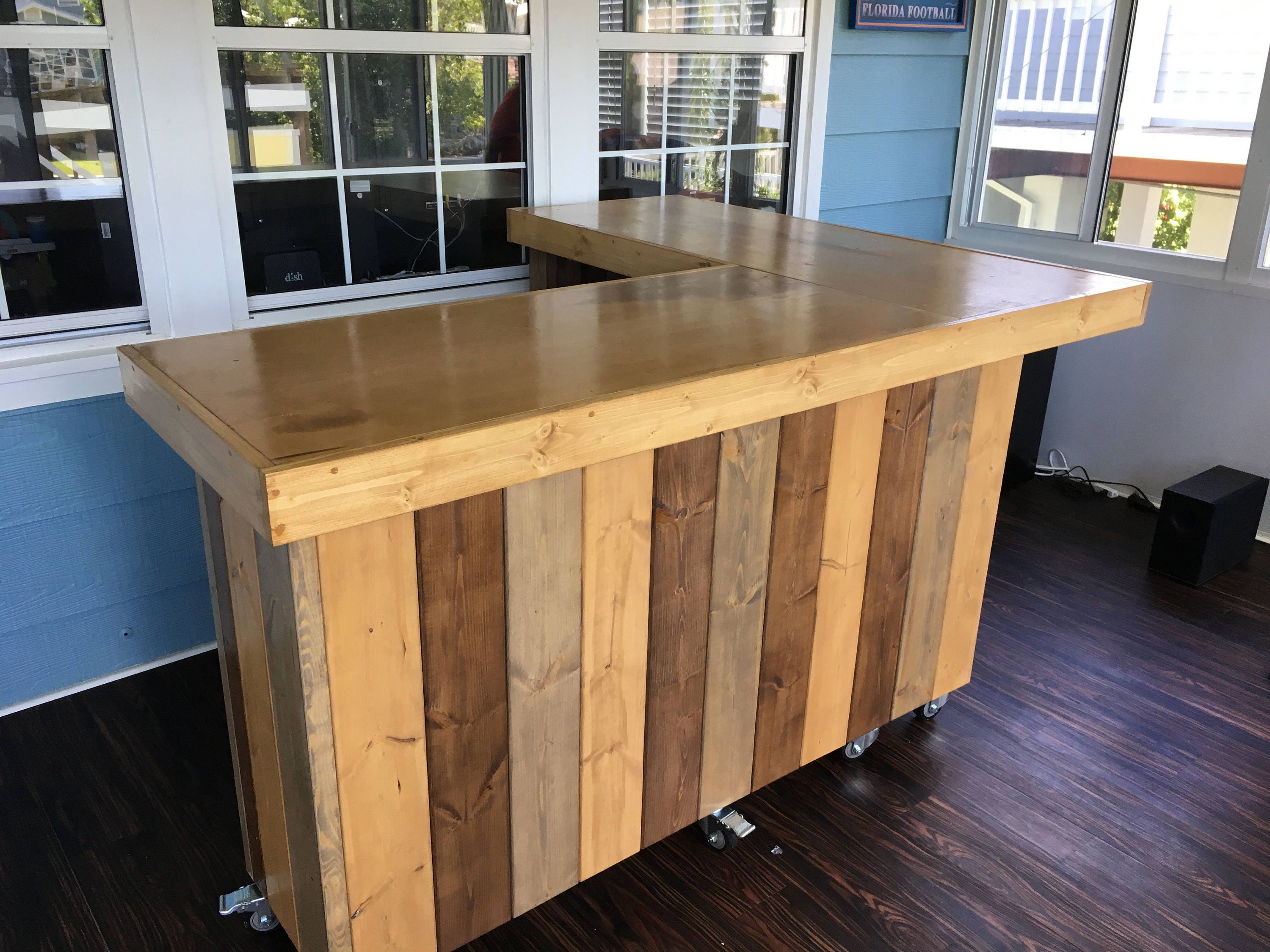 The L Shaped Maggie- rustic barn wood style bar, sales ...