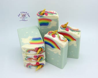Unicorns and Rainbows/artisan soap/hand made soap/rainbow soap/unicorn soap/luxury soap/natural soap/handcrafted artisan soap/girl soap