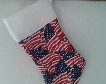 American Flag Custom Embroidered Personalized Christmas Stocking 18" Military