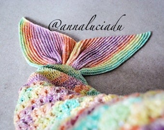 Crochet mermaid blanket with openning back, crochet mermaid tail, crochet mermaid blanket, PDF Instant Download