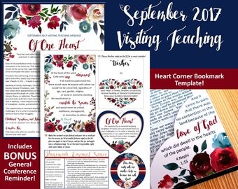 September 2017 Visiting Teaching Message and Printables, LDS Relief Society, Instant Download, VT Message
