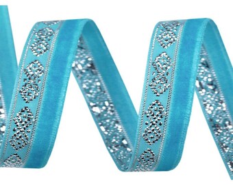 Blue velvet ribbon | Etsy