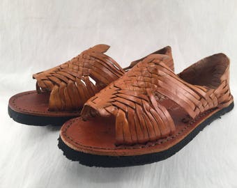 WOMENS LEATHER HUARACHE Sandals made in mexico with tire sole *all sizes